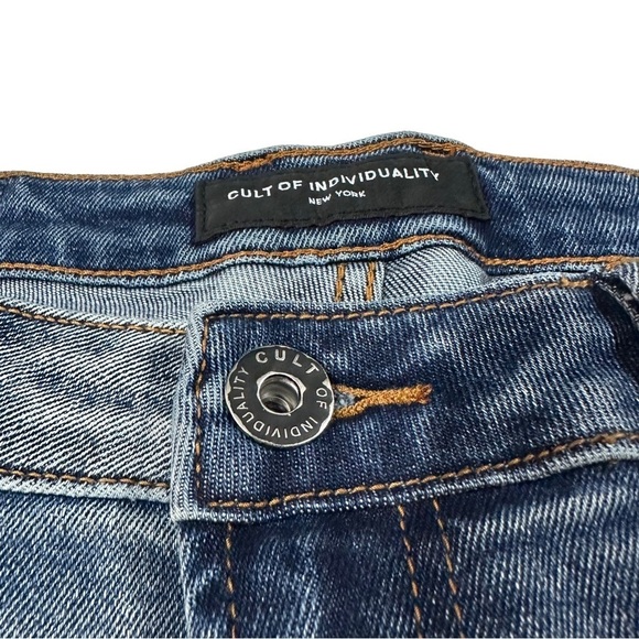 Cult of Individuality Punk Super Skinny Men Light Wash Jean Sz 40x32 Drip Ripped - Picture 3 of 16